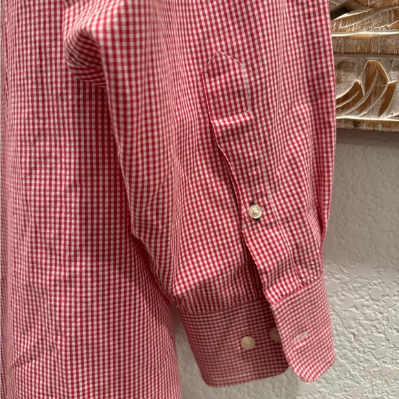 Tommy Hilfiger Red & White Gingham, Big and Tall Shirt- size 19 34/35 - Picture 3 of 5
